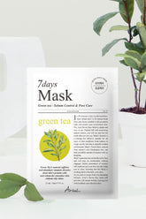 Ariul 7 Days Mask Green Tea S - Sebum Kontrolüne Yardımcı & Gözenek Arındırıcı Vegan Kağıt Maske
